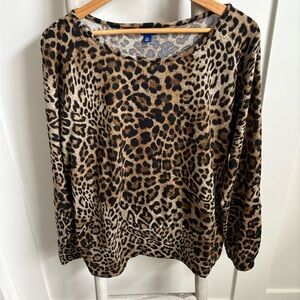 Leopard Print Long Sleeve Top